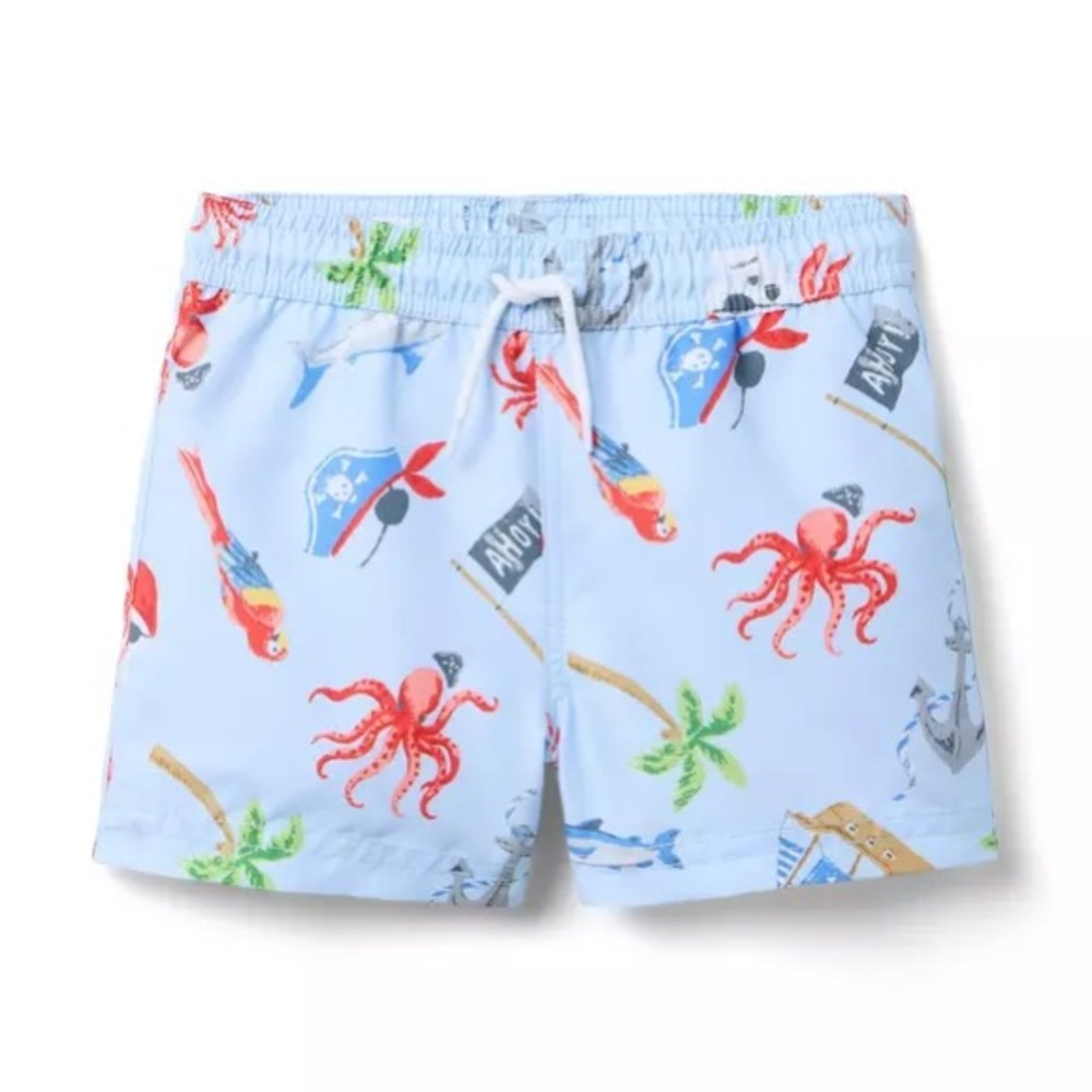 Janie and Jack Recycled Pirate Adventure Swim Trunk, 5